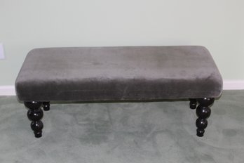 Grey Window/Piano Style Bench With Black Stack Ball Leges