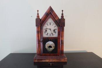 Vintage Steeple Mantle Clock By Waterbury Clock Co., Waterbury, Connecticut-with Key