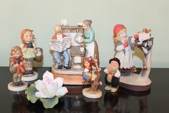 Collection Of Seven Various Figurines Including Music Box, Hummels