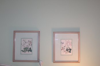 Pair Of Framed Pastel Floral Prints