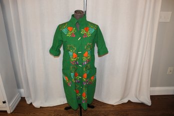 Vintage Linen Embroidered Dress