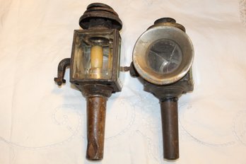 Two Antique Carriage Lamps