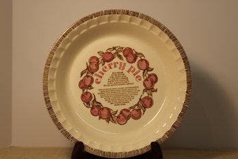 Vintage Recipe Pie Plate-10' 'Cherry Pie Recipe' By Jeannette For 'Royal China'