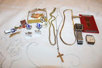 Vintage Collection Of Men's Costume Jewelry