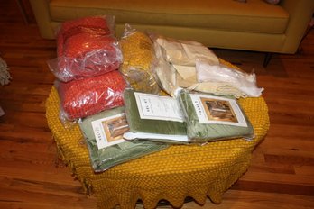 Crate & Barrell Blankets New In Packaging, Silk Pillow Cases New Cuddle Down,  Curtains New ~