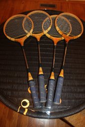 Set Of Four Vintage Badminton Racquets Made In Japan