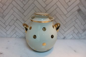 Vintage Hall Gold Polka Dot Cookie Jar