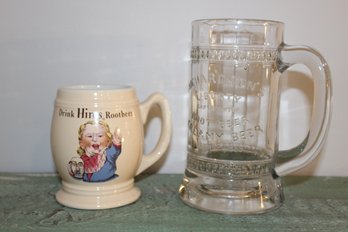 Vintage Root Beer Mugs With Advertising-Hires Root Beer