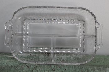 Vintage Cambridge Glass Chantilly Three Part Relish Dish