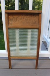 Vintage Glass And Wood National Washboard