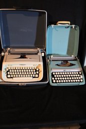 Two Vintage Portable Typewriters With Cases