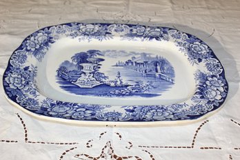 Vintage Large Blue & White Ironstone Platter