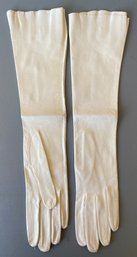 Pair Of White Leather Gloves Size 7