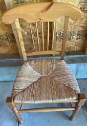 Wooden Chair With Woven Reed/grass Seat