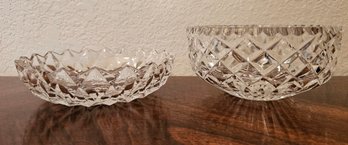 2 Cut Glass Bowls Incl 1 Starburst Design