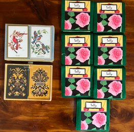 Vintage Playing Cards With Felt Tally Holders