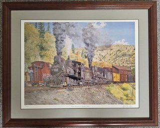 42 Rio Grande Train Print In Wooden Frame