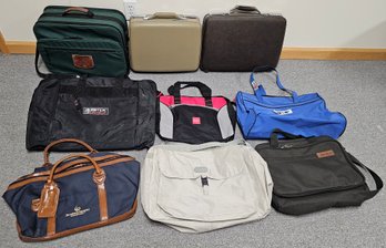 Lot Of Travel Bags Incl Hard Sided Suit Cases, Soft Sided Bags & More