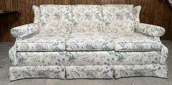 Floral Upholstered 3 Cushion Couch By Ethan Allen