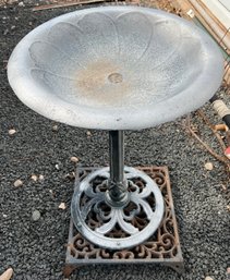 Metal Bird Bath With Cast Iron Metal Base (base Is Not Attached)