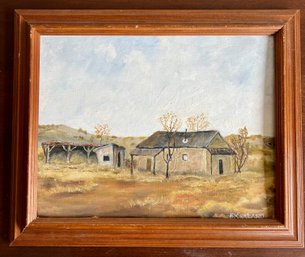 Country Scene Hand Painted Canvas By E Kirkland