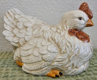 Glazed Ceramic Chicken Statue