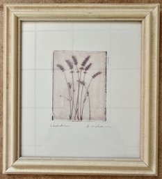Lavender Art Print In White Wooden Frame, Signed By Artist