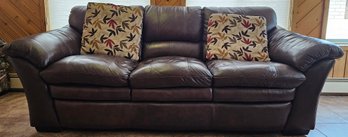 3 Cushion Brown Leather Couch