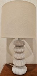 Table Lamp With Resin Sea Urchin Base & Off-white Round Shade (tested)