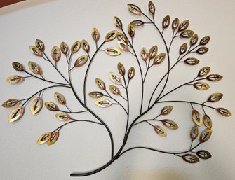 Gold/brass-tone Wire Metal Tree Branch Wall Mounted Decor