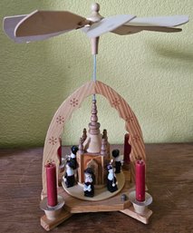 German Wooden Holiday Windmill Decor