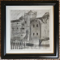 Black & White House Scene Framed Art