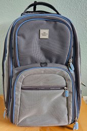 The Sharper Image Blue & Grey Travel Backpack With Suitcase Feature (casters/handle)