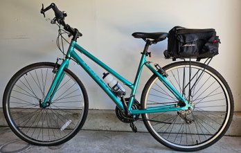 Transit Rosemary Ladies Teal 19' Bike With Avenir Bike Bag