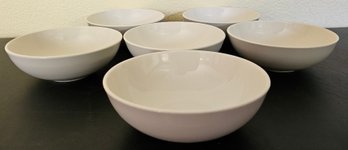 Set Of 6 White Porcelain Bowls By Pier 1