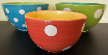 3 Colorful Polka-Dot Mixing Bowls By 222 Fifth