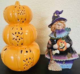 Halloween Candle Votives Incl Pumpkin Stack & Cute Witch