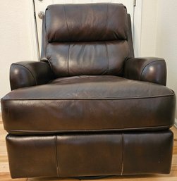 Brown Leather Swivel Recliner