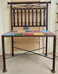 Mi Casa Su Casa Metal Bench With Colorful Tile Seat