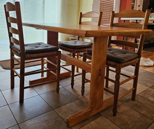 Wooden Dining Table With 3 Chairs