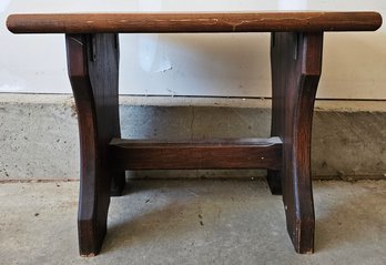 Small Wooden Side Table With Dark Wood Finish