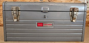 Sears Craftsman Metal Tool Box With Latching Lid & Contents Incl Mostly Screw Drivers