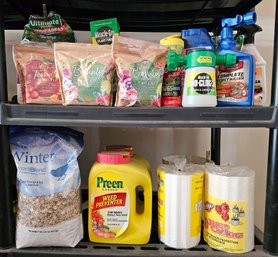 Lot Of Garden Additives Incl Bird Seed, Insecticide, Plant Food, Herbicide & More