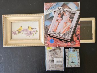 Lot Of Photo Frames & Bird Print In Frame