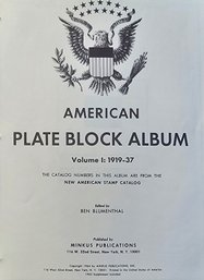 3-ring Binder With American Plate Block Album Vol. 1