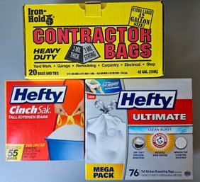 Collection Of Trash Bags Incl Contractor Bags, Hefty & More