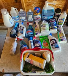 Large Lot Of Cleaning Supplies Incl Dawn Power Spray, Dawn Dish Detergent, Clorox, Windex & Much More