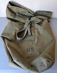 Vintage Green Canvas Army Bag