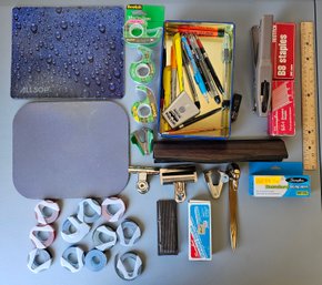 Large Lot Of Office Supplies Incl Stapler, Hole Punch & More