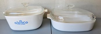 2 Vintage Corning Ware Dishes With Lids